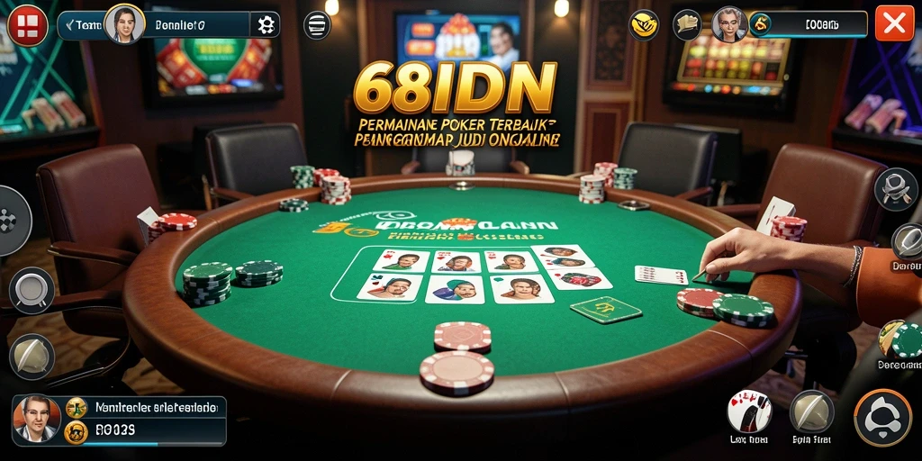 Tampilan menarik dari gameplay Poker di 68IDN