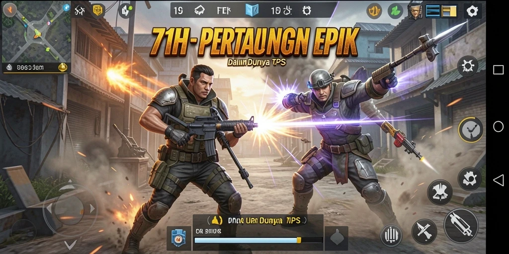 Tangkapan layar menampilkan aksi menegangkan dari gameplay TPS.