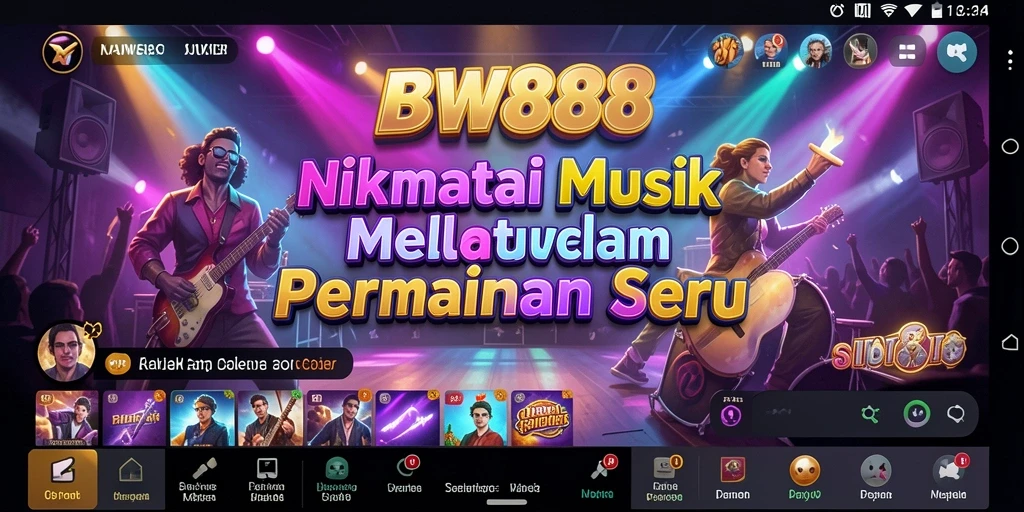 Tampilan gameplay BW888 menampilkan momen seru bermain musik.