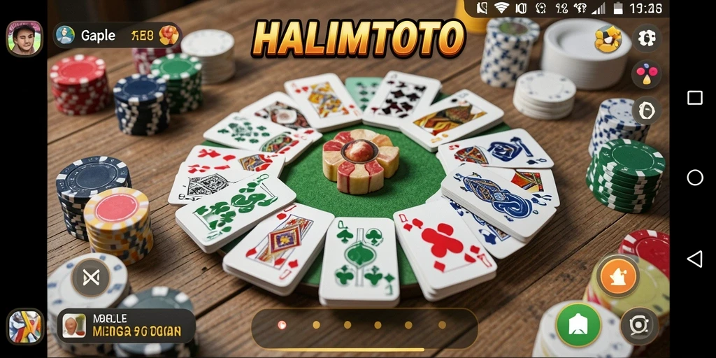 Tampilan permainan Gaple yang menarik dan interaktif dari HALIMTOTO.