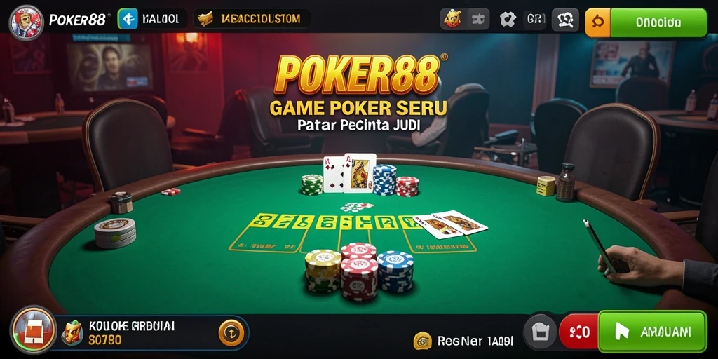 Screenshot gameplay POKER88 menampilkan keseruan permainan poker.