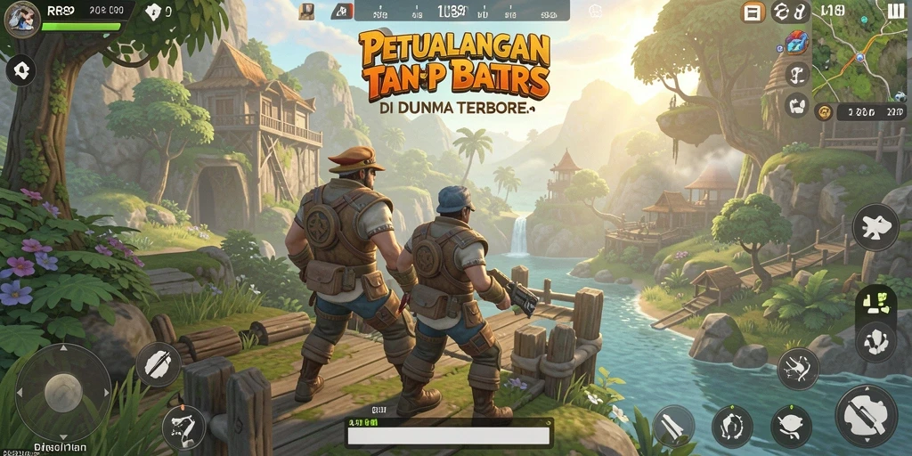 Screenshot gameplay menunjukkan petualangan mendebarkan dalam dunia terbuka.