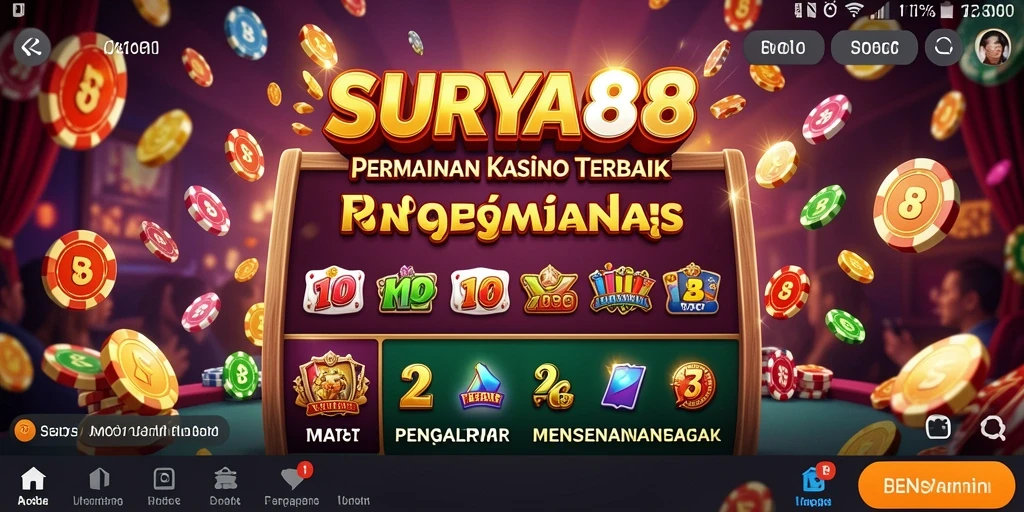 Tampilan gameplay SERU dari SURYA88 dengan fitur kasino inovatif.