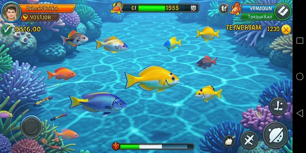 Screenshot gameplay <strong>V98</strong> yang menampilkan aksi seru Tembak Ikan.