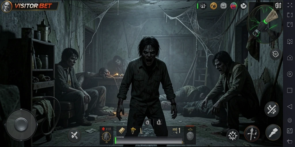 Screenshot menampilkan suasana mencekam dalam gameplay VISITORBET.